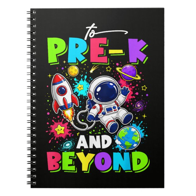 Caderno Espiral Primeiro Dia do Pré-Escolar Astronauta Espaço Volt (Frente)