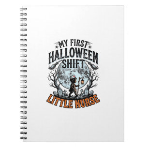 Caderno Espiral Primeiro Enfermeira de Halloween Fantasma Lua Bebê