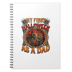 Caderno Espiral Primeiro Halloween Como Pai Zumbi Casa Assombrada