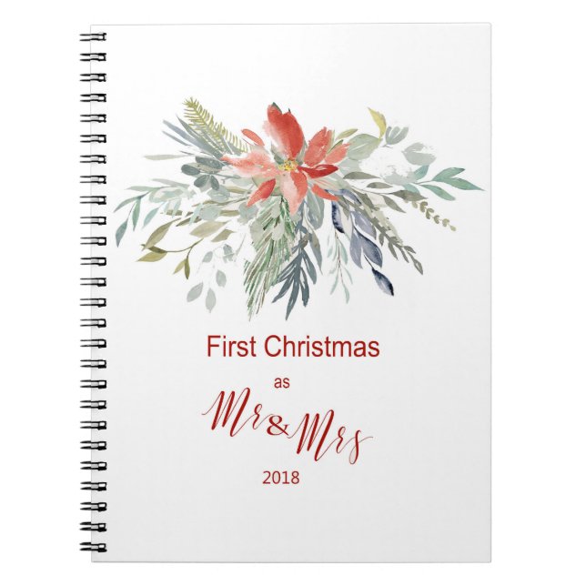 Caderno Espiral Primeiro Natal Juntos como Sr. e Sra. (Frente)