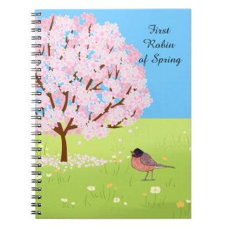 Caderno Espiral Primeiro Robin da Primavera