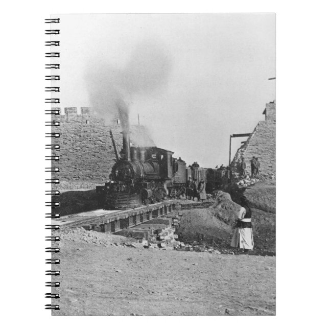 Caderno Espiral Primeiro trem que passa através da parede de (Frente)
