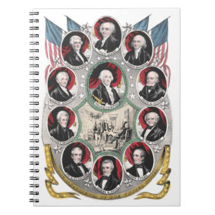 Caderno Espiral Primeiros Dez Presidentes dos Estados Unidos
