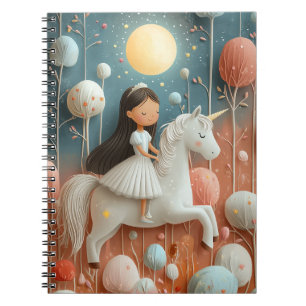 Caderno Espiral Princesa Adventure Unicorn Diário - Whimsical