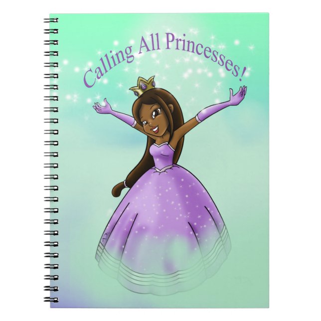 Caderno Espiral Princesa Afro-Americana Custa (Frente)