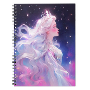 Caderno Espiral Princesa Anime Feita De Estrelas