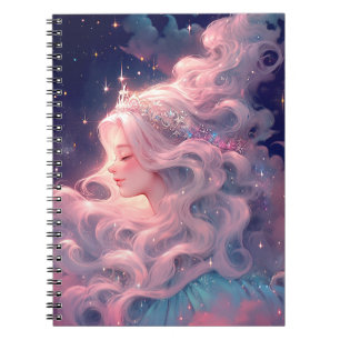 Caderno Espiral Princesa Anime Feita De Estrelas
