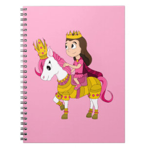 Caderno Espiral Princesa bonita de desenhos animados