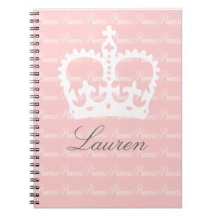 Caderno Espiral Princesa Cor-de-rosa-n-Branca