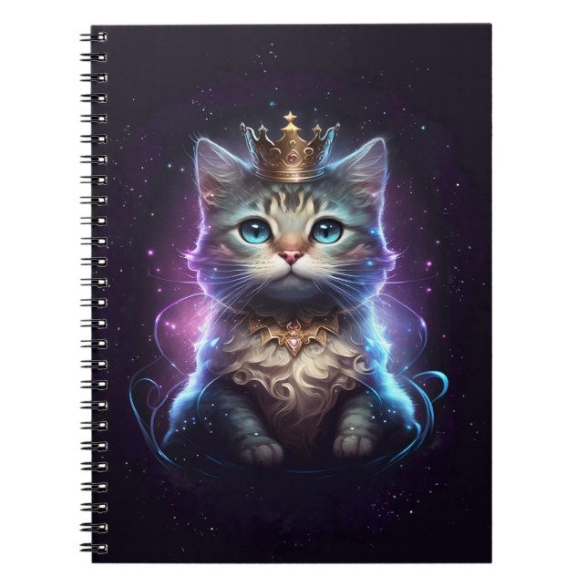 Caderno Espiral Princesa de Gato Cósmico - Notebook (Frente)