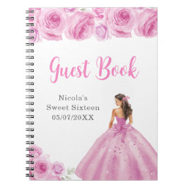 Caderno Espiral Princesa de Vestido Rosa Doce Dezesseis Livro Conv