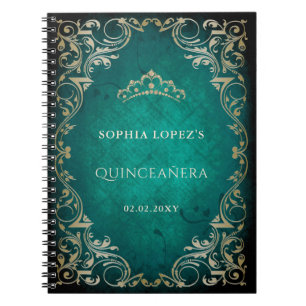 Caderno Espiral Princesa Dourada russa Tiara Quinceanera