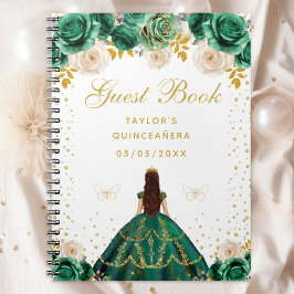 Caderno Espiral Princesa Floral Verde Quinceañera