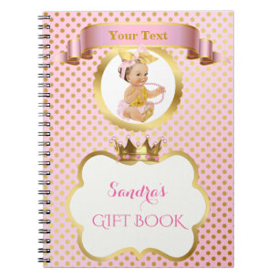 Caderno Espiral Princesa Menina Grande Arco Rosa Dourado Presente