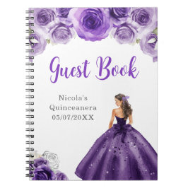 Caderno Espiral Princesa no Livro de Convidados da Quinceanera Rox