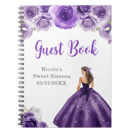 Caderno Espiral Princesa no Vestido Roxo Escuro Docinho 16