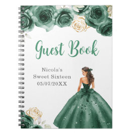 Caderno Espiral Princesa no Vestido Verde Escuro Doce 16 Livro Con