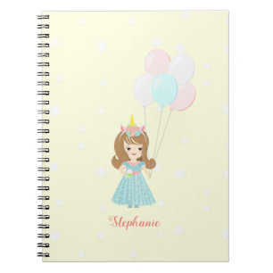 Caderno Espiral Princesa Unicorn