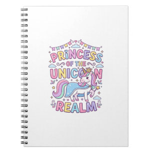 Caderno Espiral Princesa Unicórnio do Reino do Unicórnio Encantado