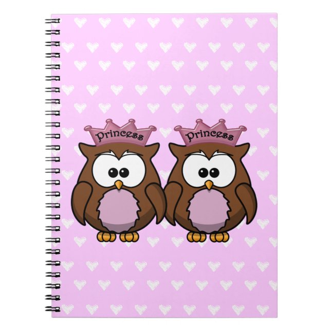 Caderno Espiral princesas gémeas coruja (Frente)