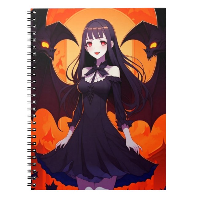 CADERNO ESPIRAL PRINCESS VAMPIRE OF BATS - GÓTICO (Frente)
