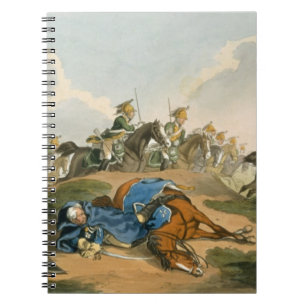 Caderno Espiral Príncipe Blucher sob seu cavalo na batalha de Wa