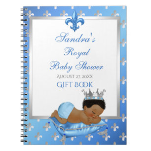 Caderno Espiral Príncipe Royal Baby Blue & Silver Travesseiro Pres
