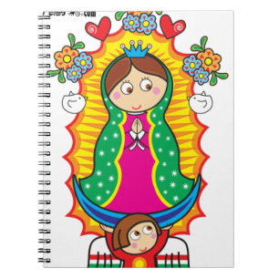 CADERNO ESPIRAL PRO CUSTOMIZÁVEL DE VIRGEN DE GUADALUPE CARICATUR