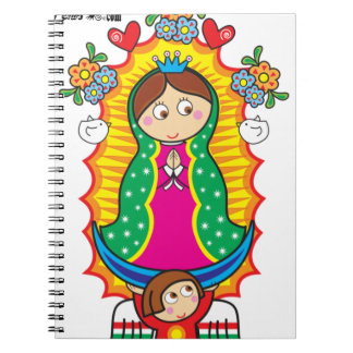 CADERNO ESPIRAL PRO CUSTOMIZÁVEL DE VIRGEN DE GUADALUPE CARICATURA