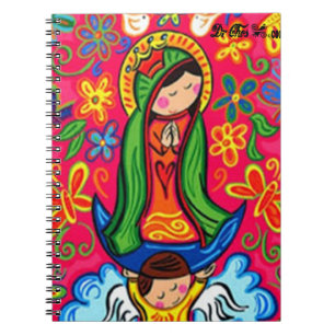 CADERNO ESPIRAL PRO CUSTOMIZÁVEL DE VIRGEN DE GUADALUPE CARICATURA