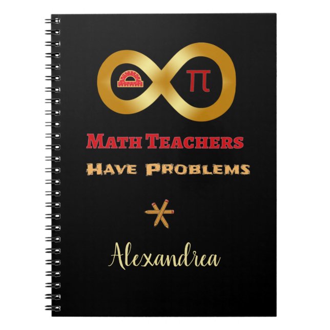 Caderno Espiral Problemas do professor de matemática Personalizaçã (Frente)