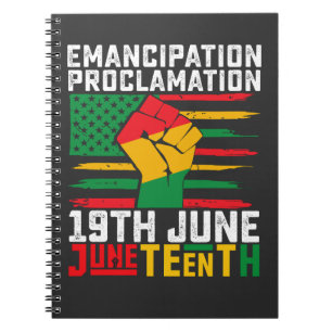Caderno Espiral Proclamação de Emancipação do Juneteenth Liberdade