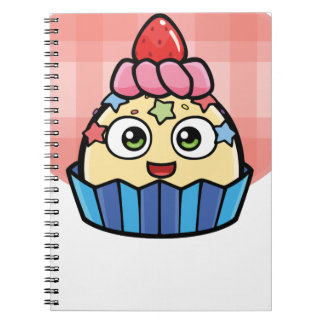 Caderno Espiral Produtos do cupcake da vaia