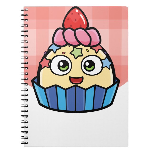 Caderno Espiral Produtos do cupcake da vaia (Frente)