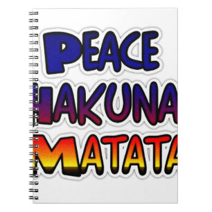 Caderno Espiral Produtos para presentes da Peace Hakuna Matata