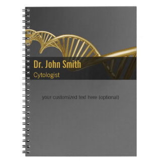 Caderno Espiral Professional Gold DNA Strand Luxury Medical