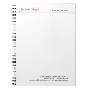Caderno Espiral Professional minimalist plain elegant calligraphy