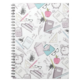 Caderno Espiral Professor(a) Escola Padrão Fofo(a) Moderno(a)
