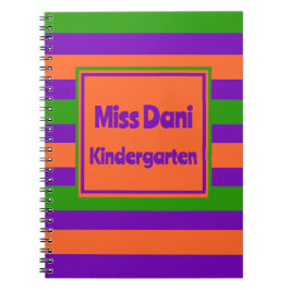 Caderno Espiral Professor/Aluno Listrado Colorido 