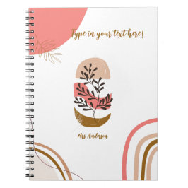Caderno Espiral professor boêmico personalizado