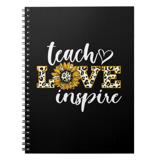 Caderno Espiral Professor Dando Presente Ensinando Amor Inspira Le (Frente)