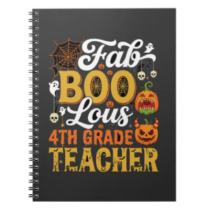 Caderno Espiral Professor de 4ª série Faboolous no Halloween