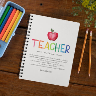 Caderno Espiral Professor de Arco-Íris Moderno, Aplausos Obrigado