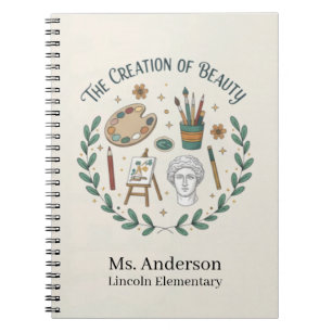 Caderno Espiral Professor de Arte Personalizado A Criação da Belez