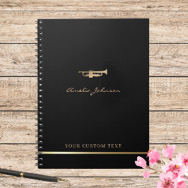 Caderno Espiral Professor de Brass, Músico de Trompete Dourado e E