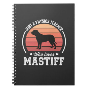 Caderno Espiral Professor de Física Mastiff Amante de Cães
