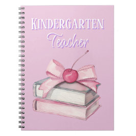 Caderno Espiral Professor de Jardim de Infância Rosa Personalizado