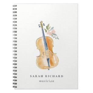 Caderno Espiral Professor de Música Músico de Guitarra aquarela El