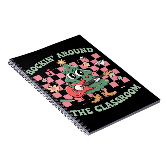 Caderno Espiral Professor de Natal Rockeando na Sala de Aula Groov (Lado Direito)