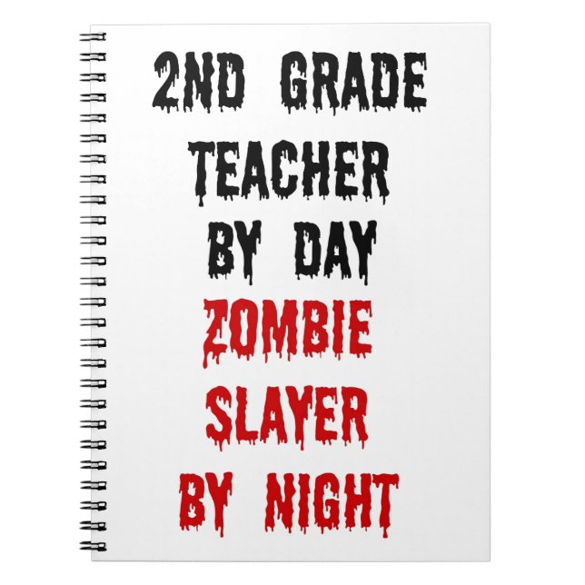 Caderno Espiral Professor de segundo grau Zombie Slayer (Frente)